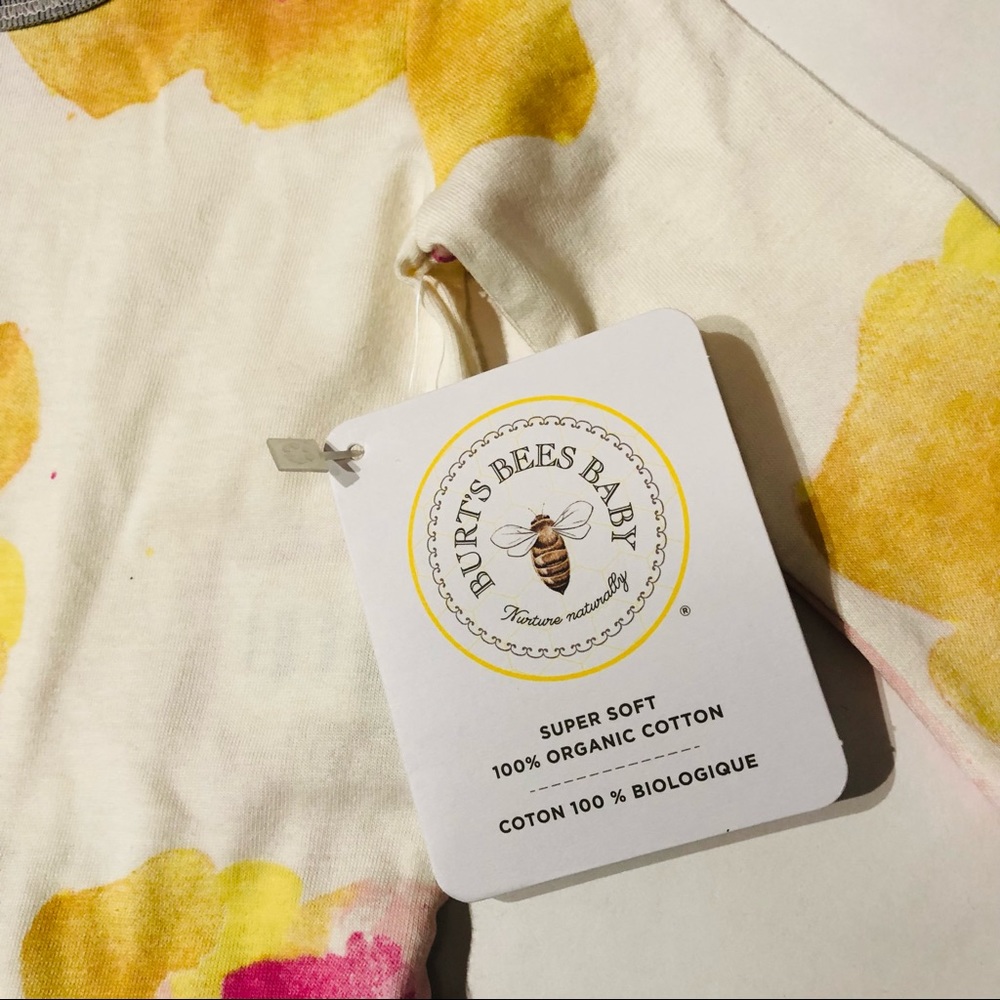 NWT Burt’s Bees 0-3m floral spring romper - Picture 3 of 8